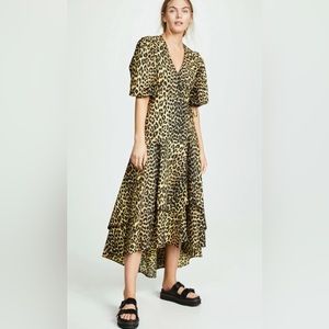 Ganni Bijou Leopard Wrap Dress - Never Worn!